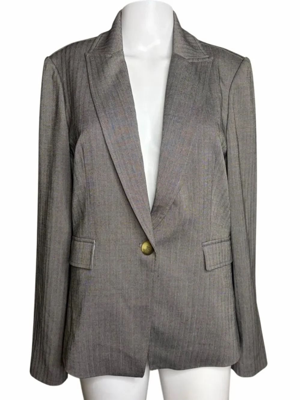 Blue Revival Womens Gray Single-Button Blazer Jacket Small